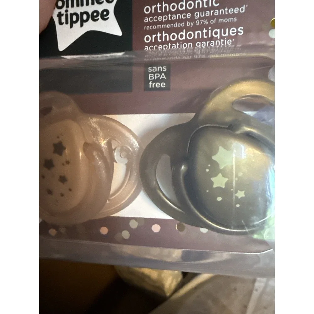 Tommee Tippee Morning Skies Orthodontic Pacifiers Lot Of 4 Blush Bronze 0-6M